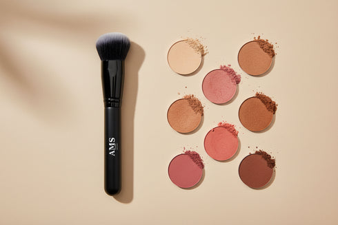AMS Cosmetics Brush - With Makeup Swatches