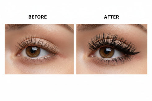 AMS Cosmetics Mascara - Before & After