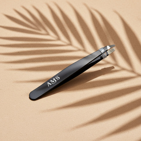 AMS Cosmetics Tweezers – Fond Beige Chaud Ombres Palmier