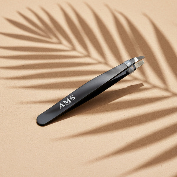 AMS Cosmetics Tweezers – Fond Beige Chaud Ombres Palmier