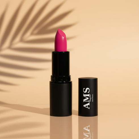 AMS Lipstick Rose Fuchsia - Fond Beige Chaud Palmier