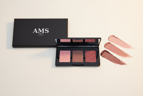 AMS Palette Rose Mauve - Produit + Texture Swipe
