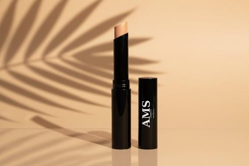 AMS Stick Contour Beige Doré - Fond Beige Chaud Palmier