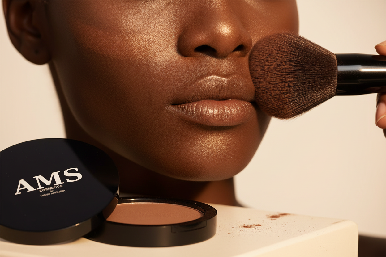 AMS Bronzer Chocolat - Application Pinceau Teint Hâlé Profond Peau Ébène