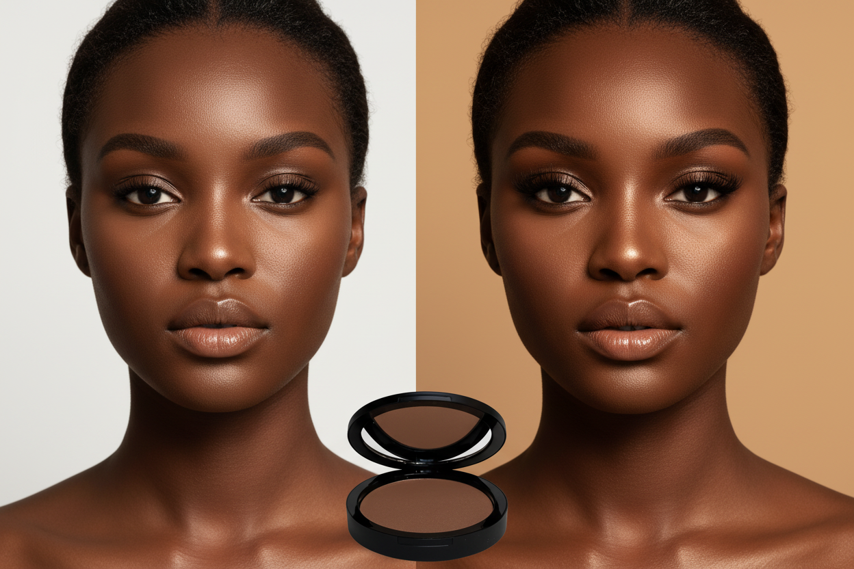 AMS Bronzer Chocolat - Avant Après Full Face Teint Hâlé Profond Peau Ébène