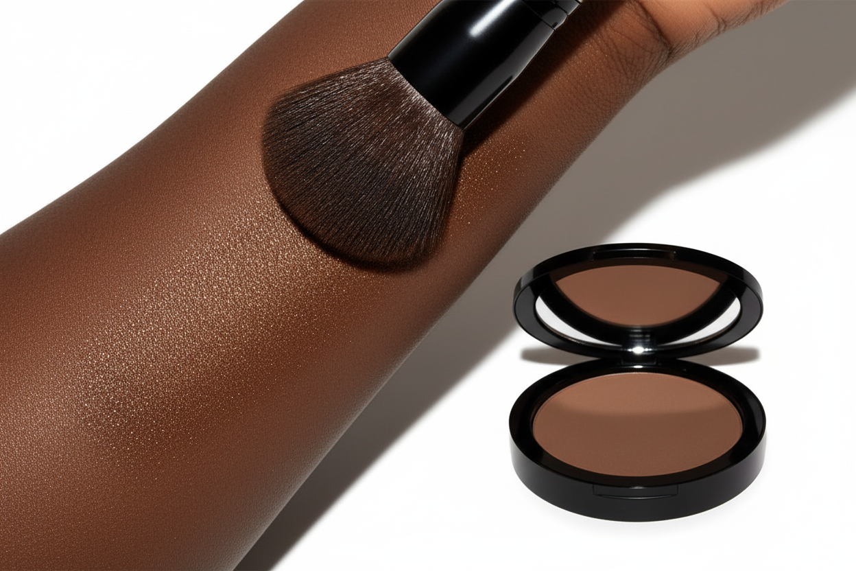 AMS Bronzer Chocolat - Texture Swipe Macro Pigmentation Peau Ébène