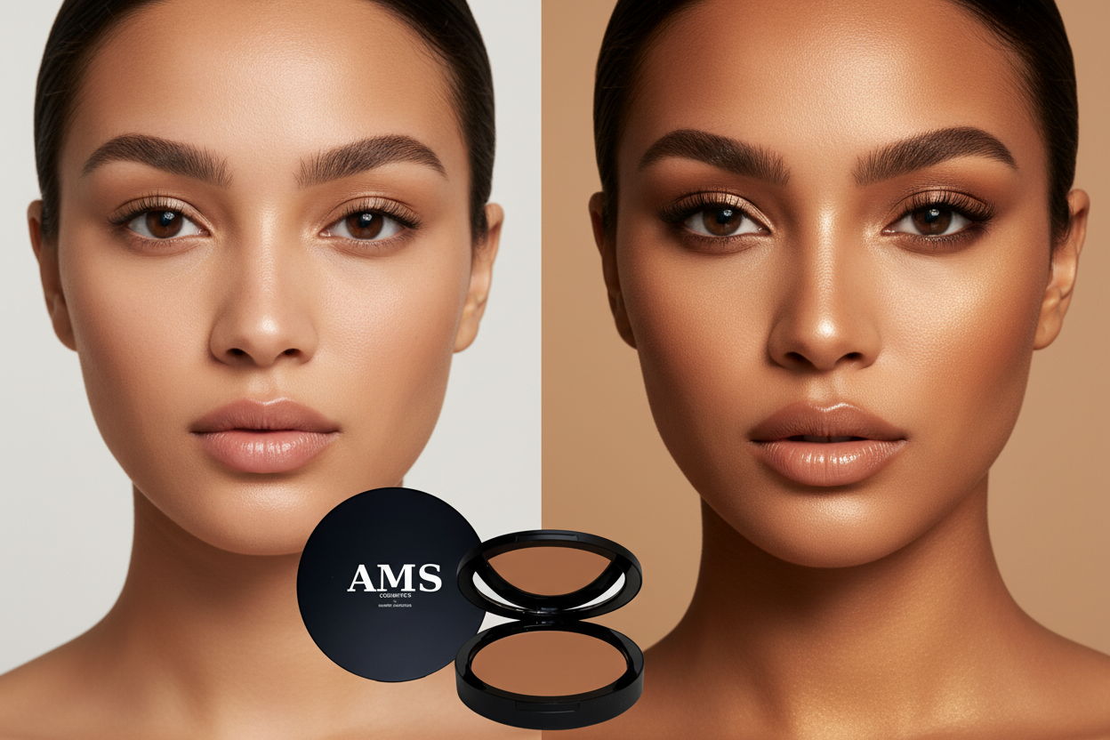 AMS Bronzer Noix de Coco - Avant Après Full Face Teint Hâlé Naturel Doré Peau Caramel Claire