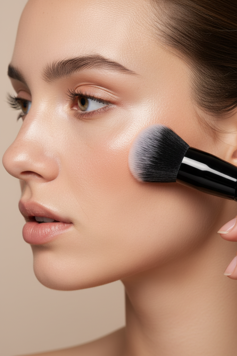 AMS Cosmetics Brush - Application on Face