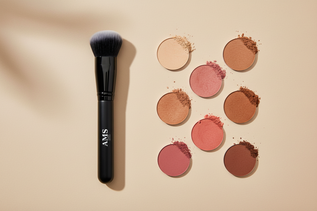 AMS Cosmetics Brush - With Makeup Swatches
