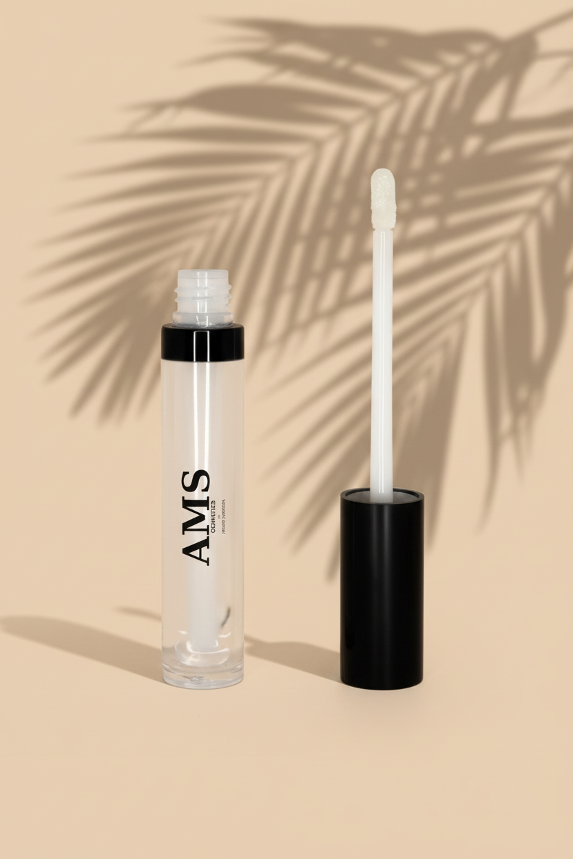 AMS Cosmetics Clear Lip Gloss – Beige Studio Shot