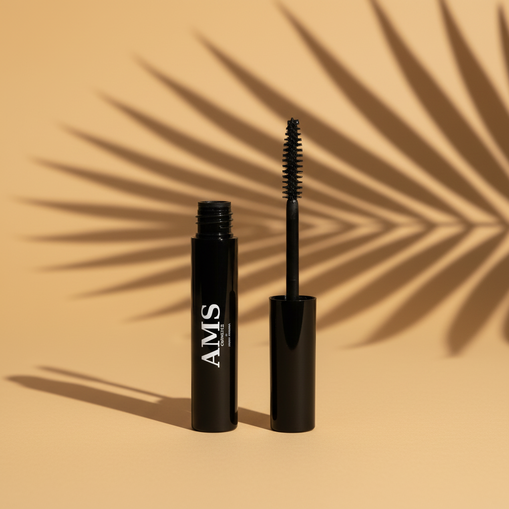 AMS Cosmetics – Fond beige chaud avec ombre palmier