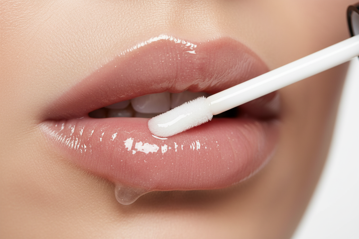 AMS Cosmetics – Lip Gloss Applicator in Action