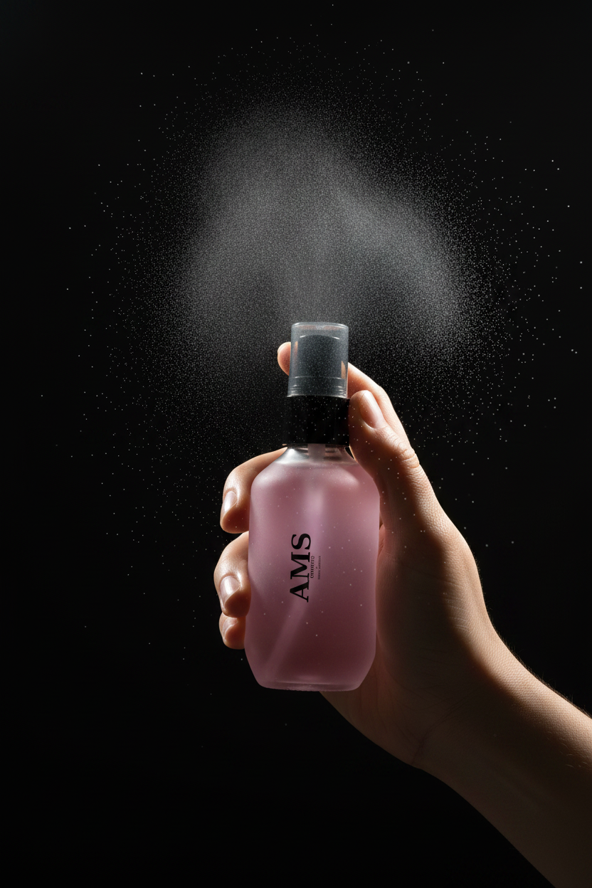 AMS Cosmetics – Spray Mist in Action