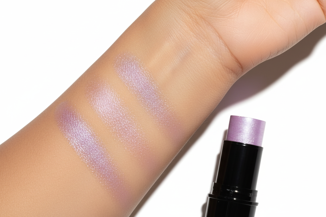 AMS Highlighter Stick Lavande Perlée - Macro Swipe Bras Shimmer Lavande Lilas Iridescent