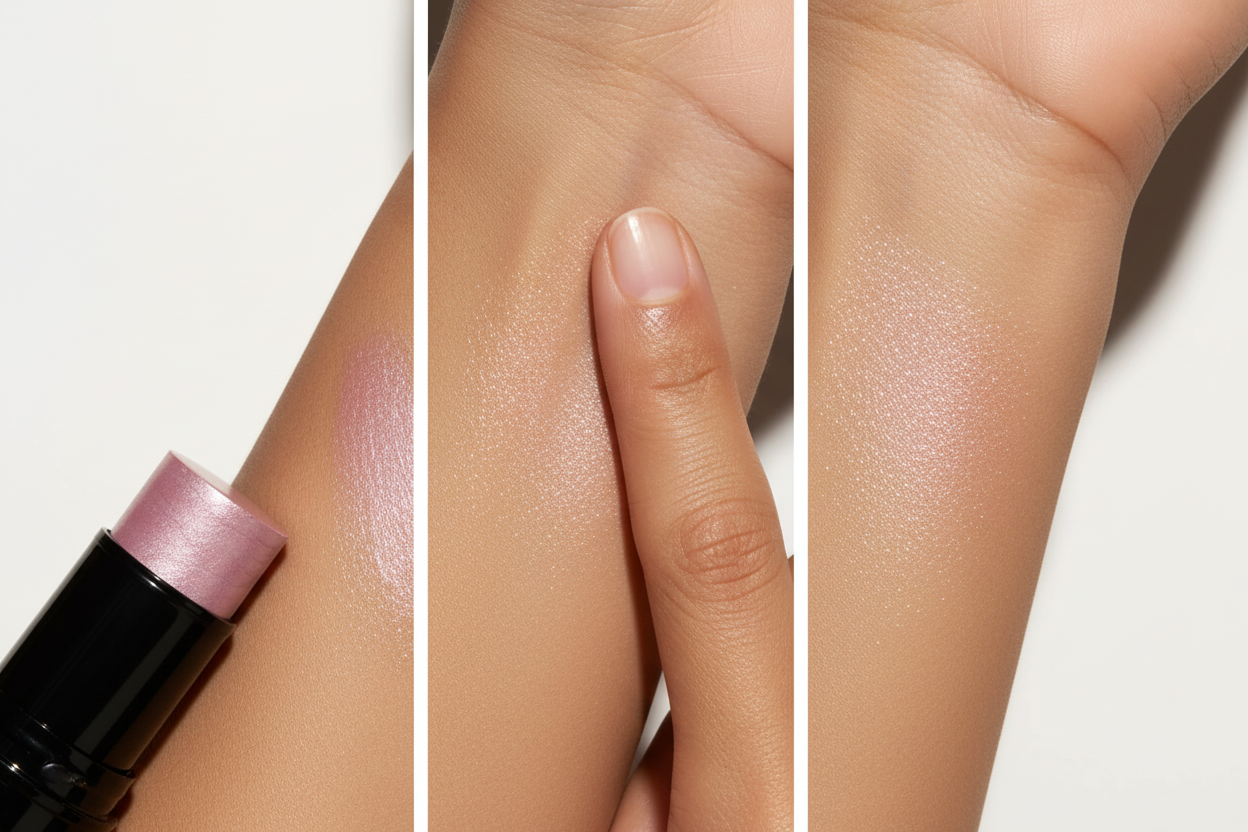 AMS Highlighter Stick Rose Perlé - Macro Swipe Shimmer Rose Nacré Iridescent