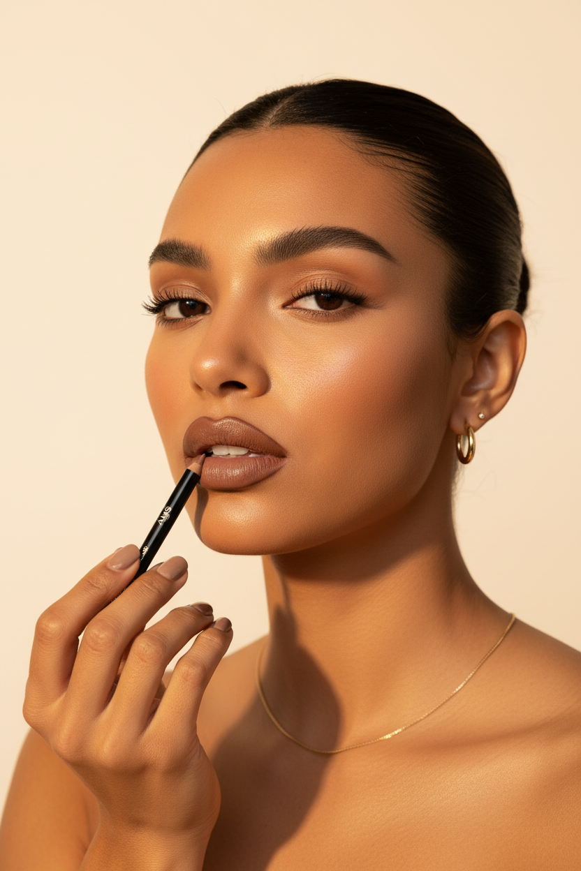 AMS Lipliner Sable Brown - Mannequin Application
