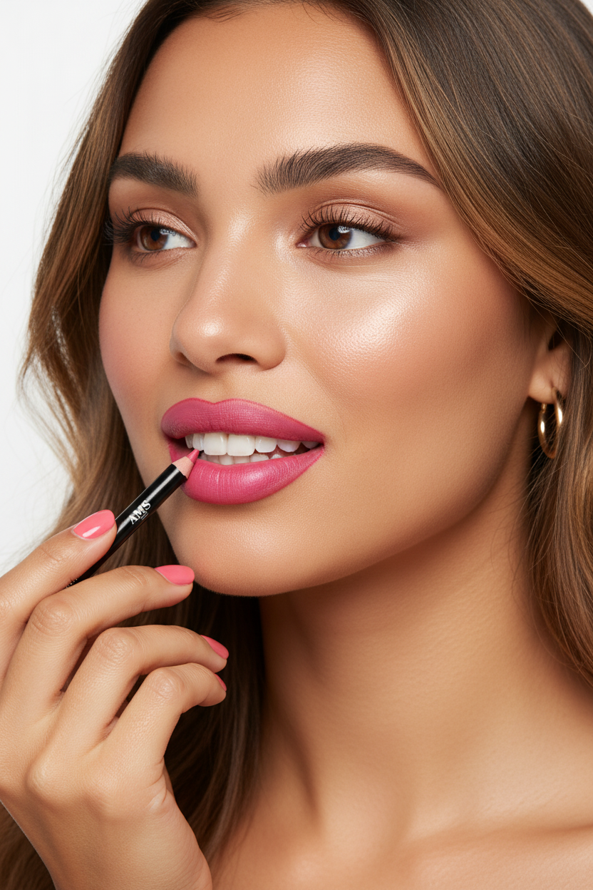 AMS Lipliner Tropical Pink - Mannequin Application