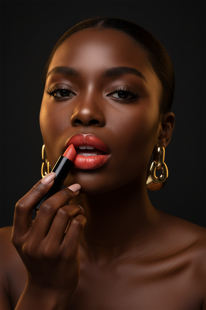 AMS Lipstick Corail - Mannequin Peau Foncée