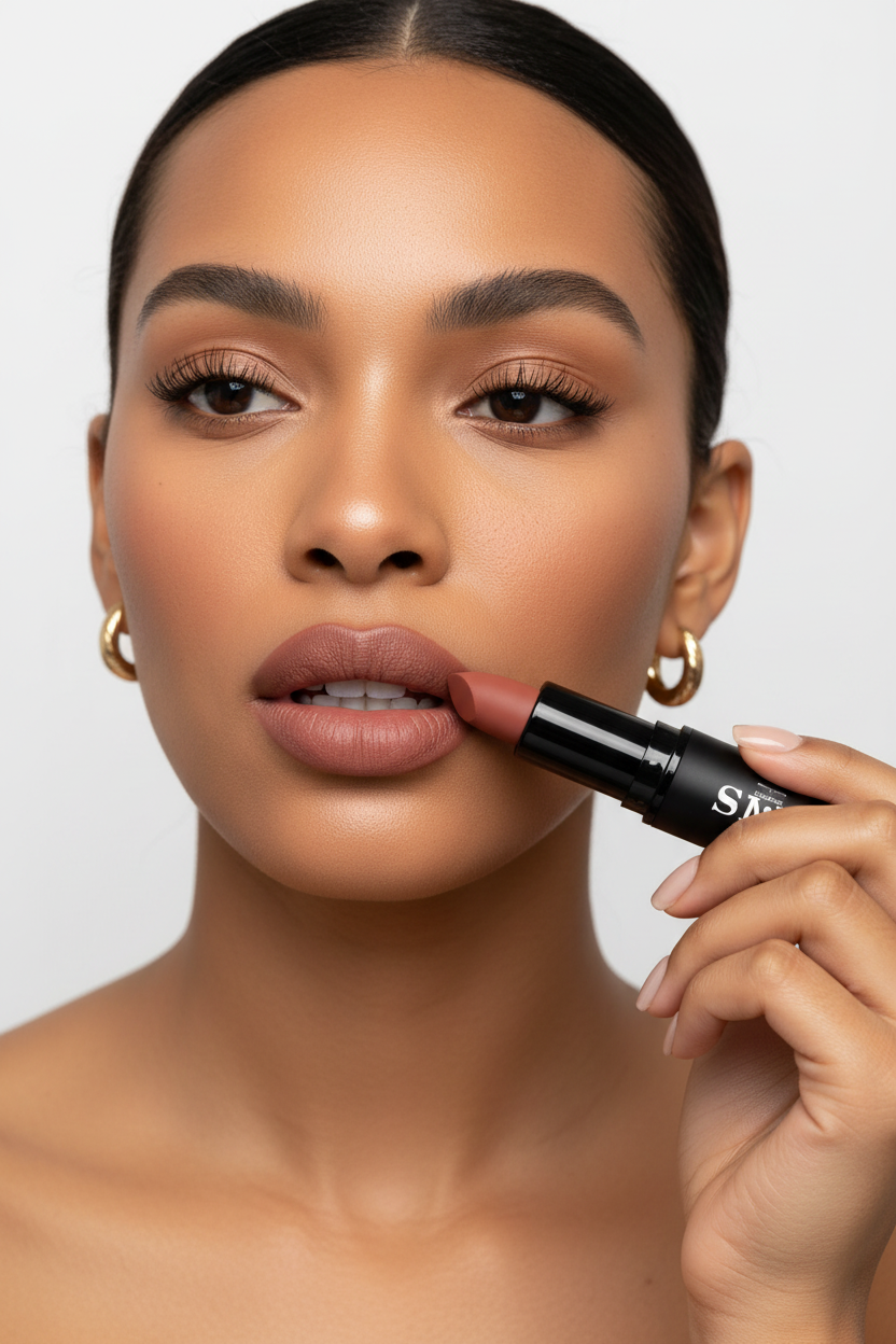 AMS Lipstick - Mannequin Application Nude Mauve