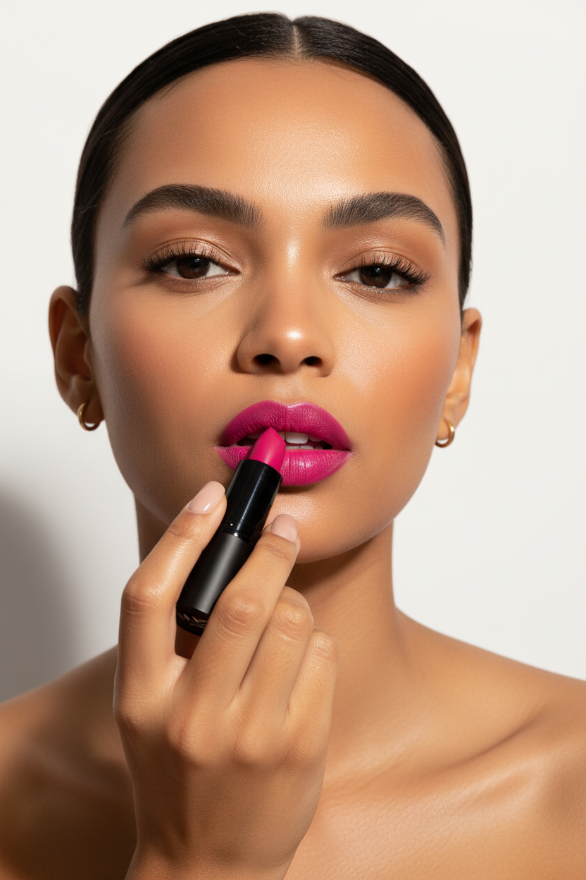 AMS Lipstick Rose Fuchsia - Mannequin Application