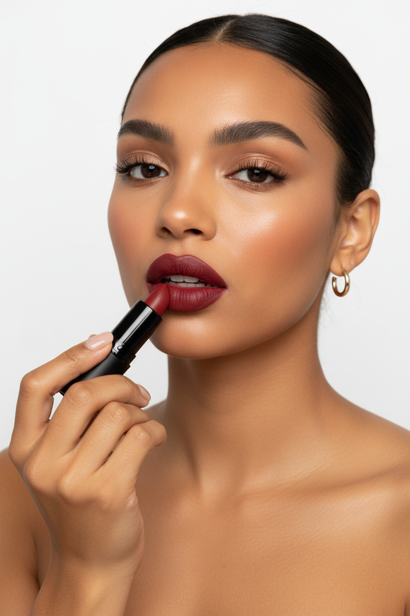 AMS Lipstick Rouge Brique - Mannequin Application