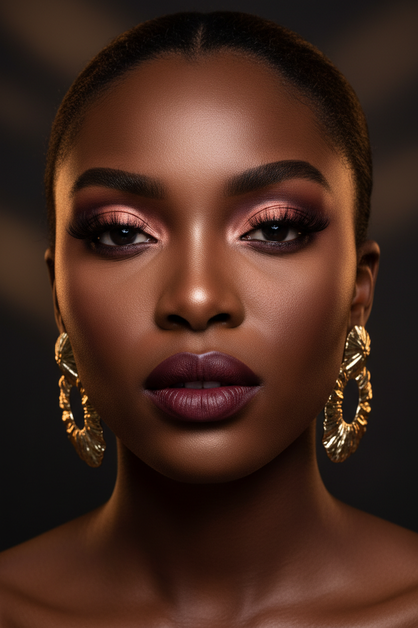 AMS Palette Rose Bordeaux - Mannequin Peau Foncée