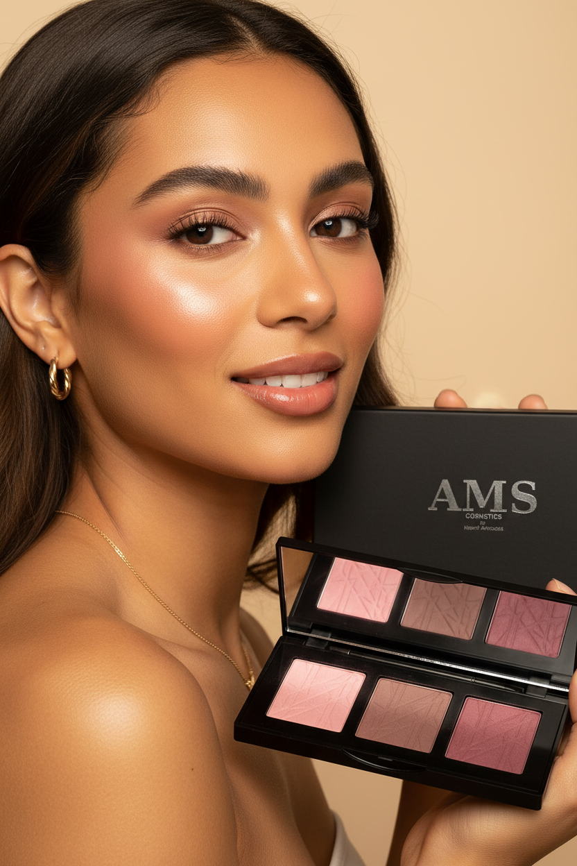 AMS Palette Rose Mauve - Mannequin Palette Près du Visage