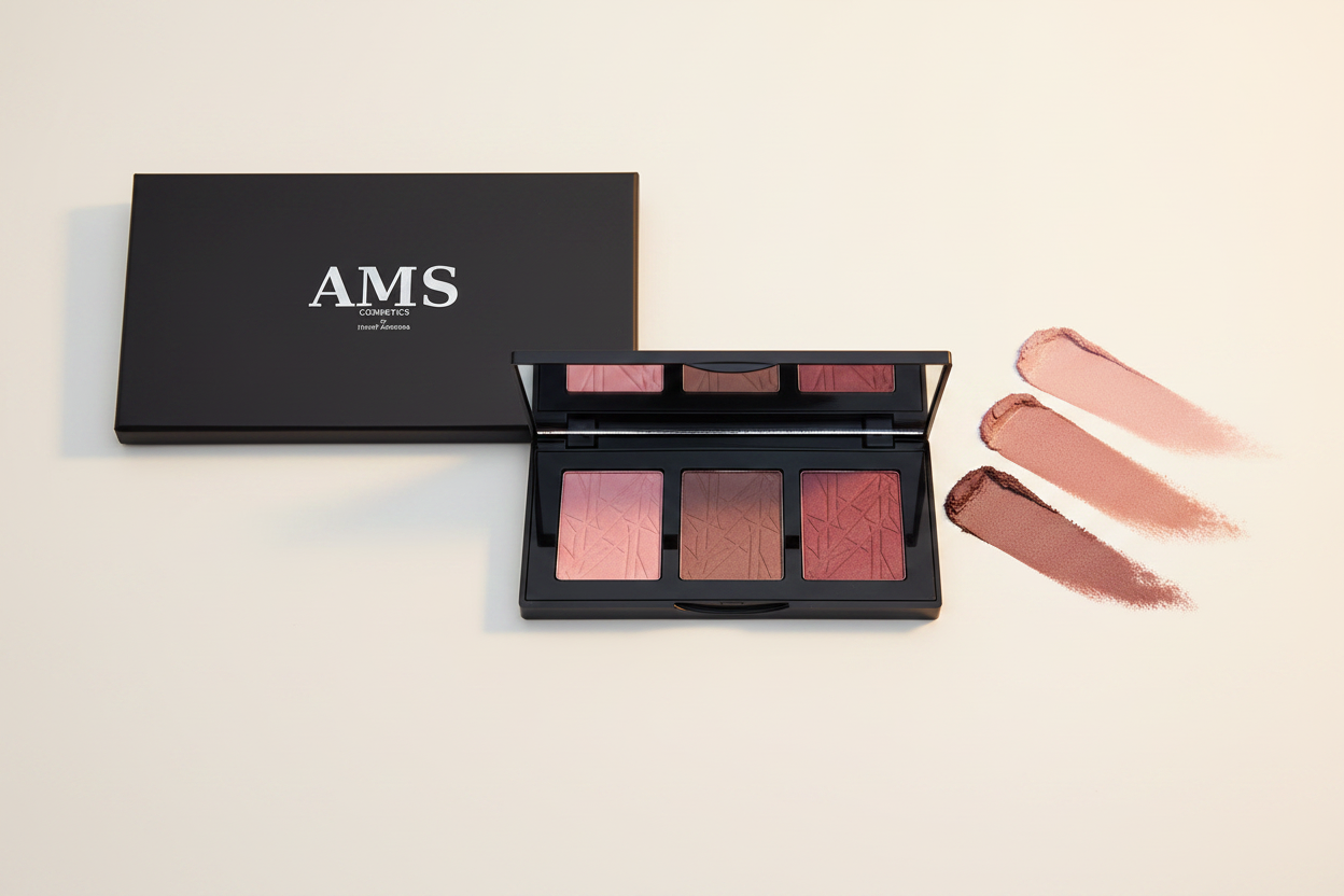 AMS Palette Rose Mauve - Produit + Texture Swipe
