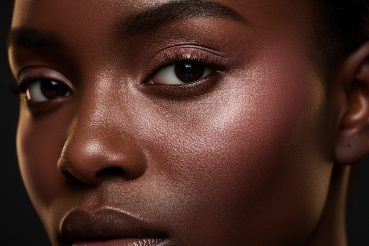 AMS Palette Rose Mauve - Zoom Joues Peau Ébène