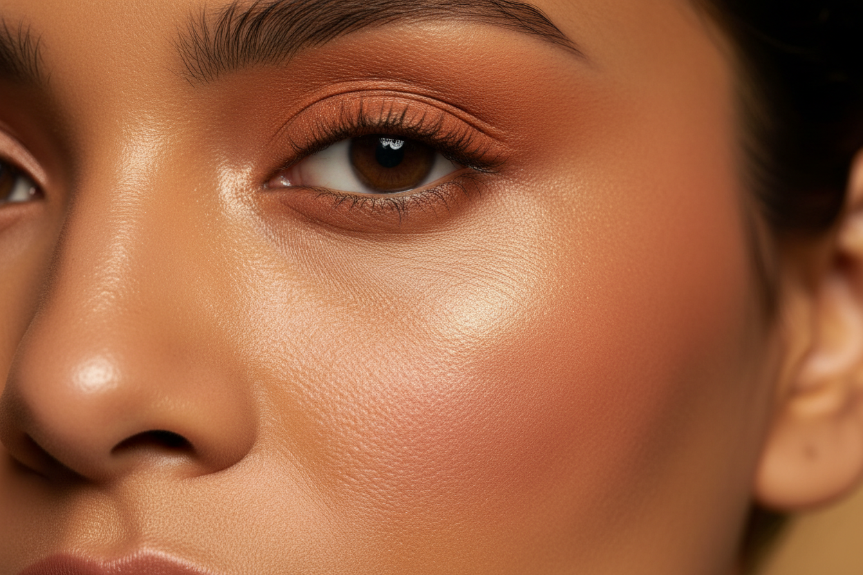 AMS Palette Terracotta - Zoom Joues Peau Caramel