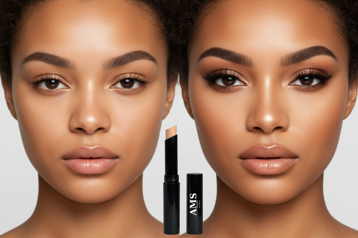 AMS Stick Concealer Beige Sable - Full Face Avant Après Magazine Caramel