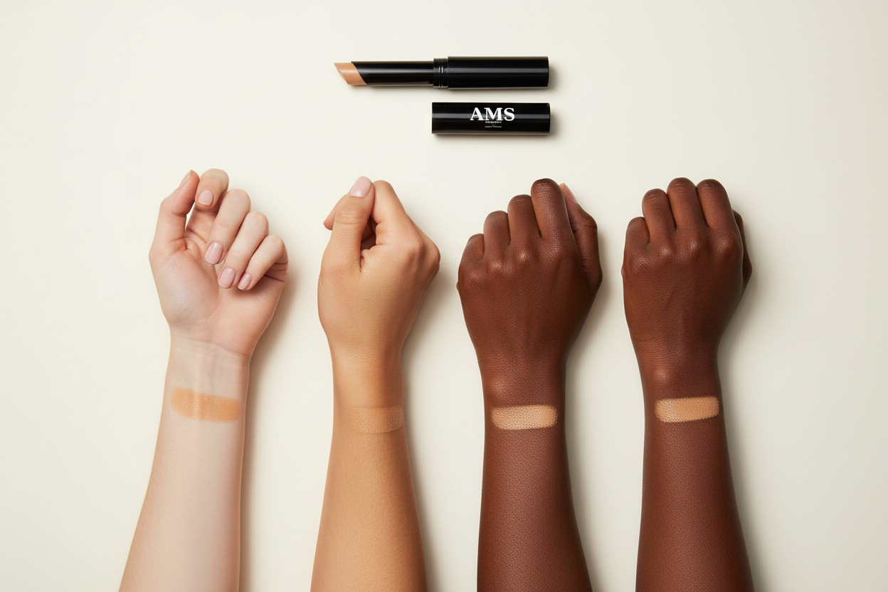 AMS Stick Concealer - Swatches Diversité 4 Carnations