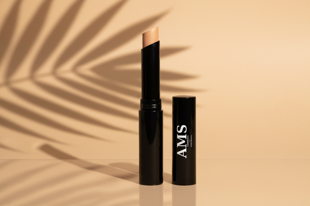 AMS Stick Contour Beige Doré - Fond Beige Chaud Palmier