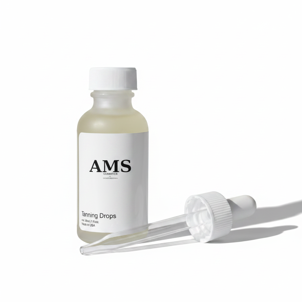 AMS Tanning Drops – Product with Shadow White BG