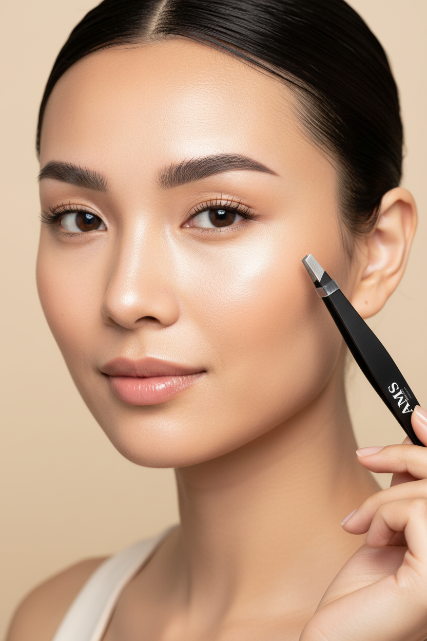 AMS Tweezers – Full Face Grooming Result