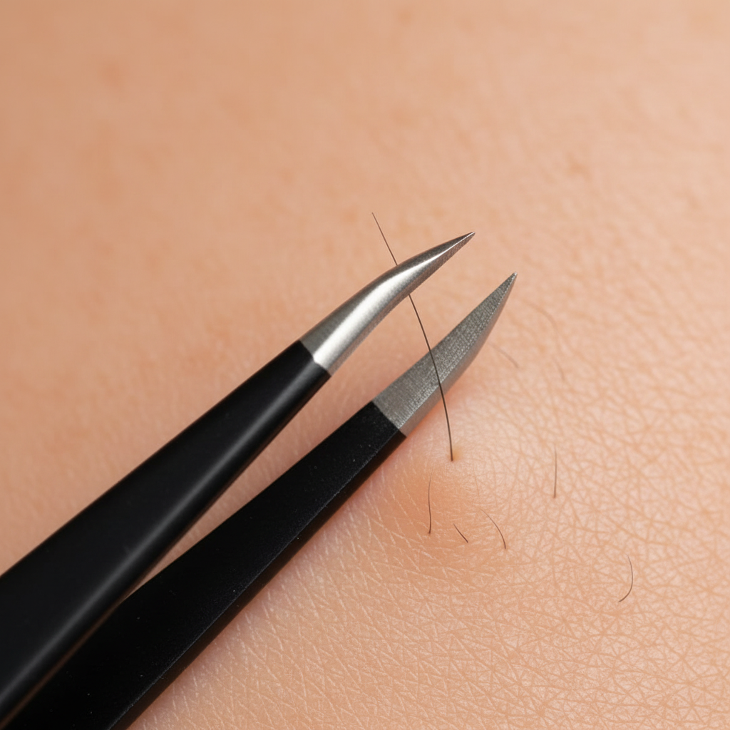 AMS Tweezers – Hair Removal Action Shot